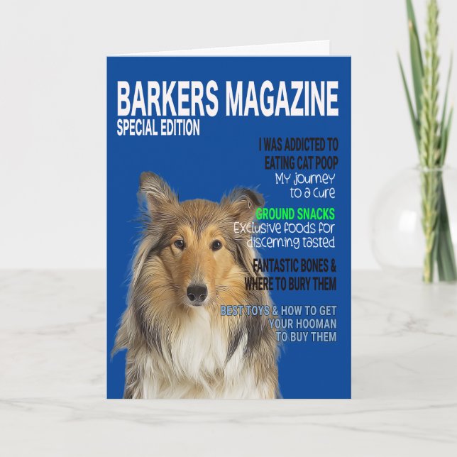 Collie Parody Magazine Cover Card Kort (Framsida)