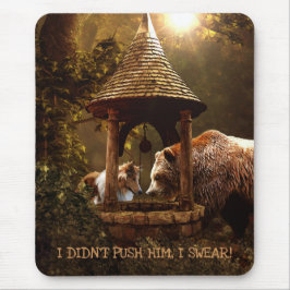 Collie, pojken och brunnen. musmatta