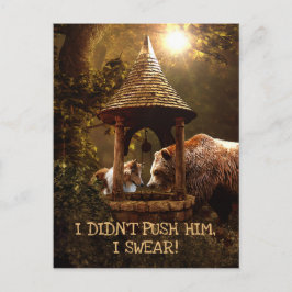 Collie, pojken och brunnen. vykort