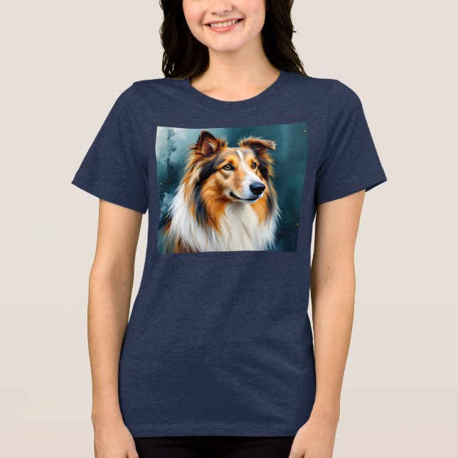 Collie Porträtt T Shirt (Framsida)