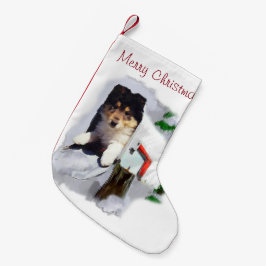 Collie Puppy Jul Liten Julstrumpa
