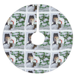 Collie Puppy-postlåda Julgransmatta Borstad Polyester