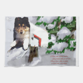 Collie Puppy-postlåda Kökshandduk