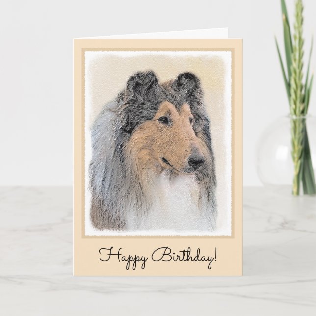 Collie (rå) - Cute Original Hund Art Kort (Framsida)