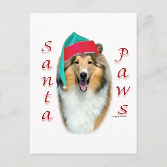 Collie (råa) Santa Tassar Helg Vykort (Framsida)