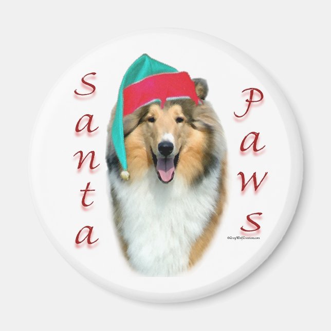 Collie (råa) Santa Tassar Magnet (Framsidan)