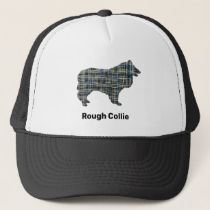 Collie Rough Cute Hund Silhouette Grid Anpassnings Keps