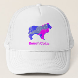 Collie Rough Hund Cute Rosa Silhouette Anpassnings Keps