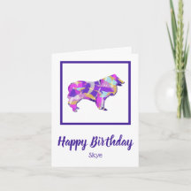 Collie Rough Hund Silhouette Cute PPY&B Birthday
