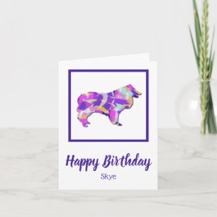 Collie Rough Hund Silhouette Cute PPY&B Birthday Kort