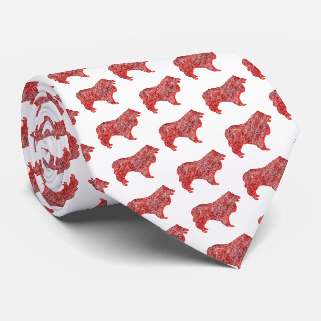 Collie Rough jul Hund Silhouette White Nacke Slips (Rullad)