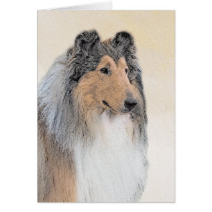 Collie (rough) Painting (grov) - Cute Original Hun Hälsningskort
