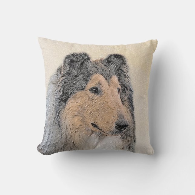 Collie (rough) Painting (grov) - Cute Original Hun Kudde (Framsida)