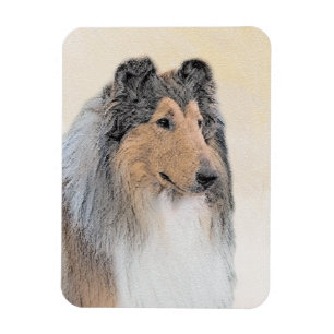 Collie (rough) Painting (grov) - Cute Original Hun Magnet