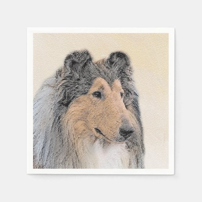 Collie (rough) Painting (grov) - Cute Original Hun Pappersservett (Framsidan)