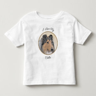 Collie (Ruff) Målning - Söt Original Hund Konst T Shirt