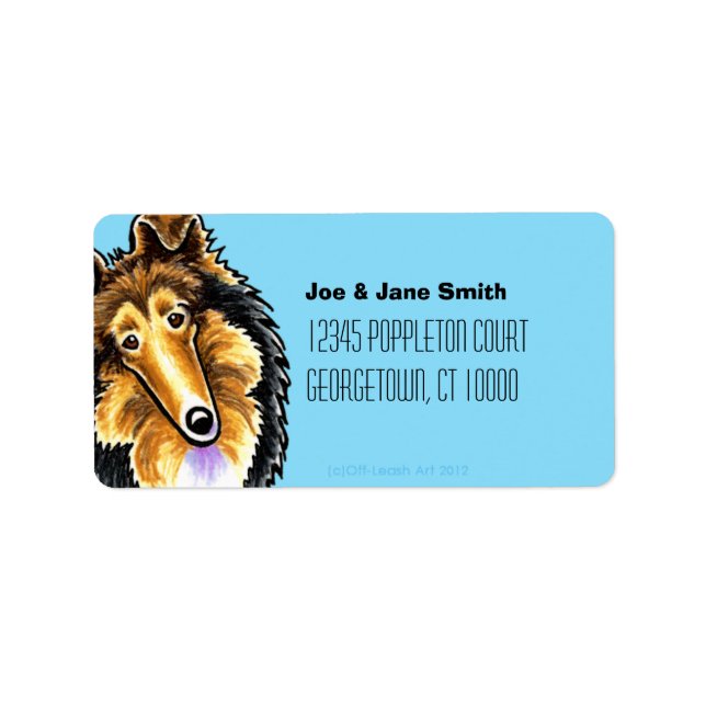 Collie Sheltie Carriböne Adressetikett (Framsidan)