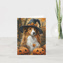 Collie/Sheltie Halloween Helgkort