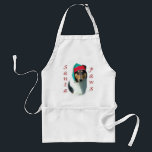 Collie (slät) Santa Tassar Förkläde<br><div class="desc">Din favoritjultomte hund spelar Jultomten ~ eller Santa Tassar. Den här roligten av AKC hund aveln,  Wire Collie,  gör en unik julklapp på ett t-shirt,  prydnadsbrev,  hälsningskort,  mugg,  klistermärke och mycket,  mycket mer!</div>
