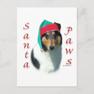 Collie (slät) Santa Tassar Helg Vykort