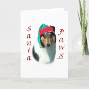 Collie (slät) Santa Tassar Helgkort