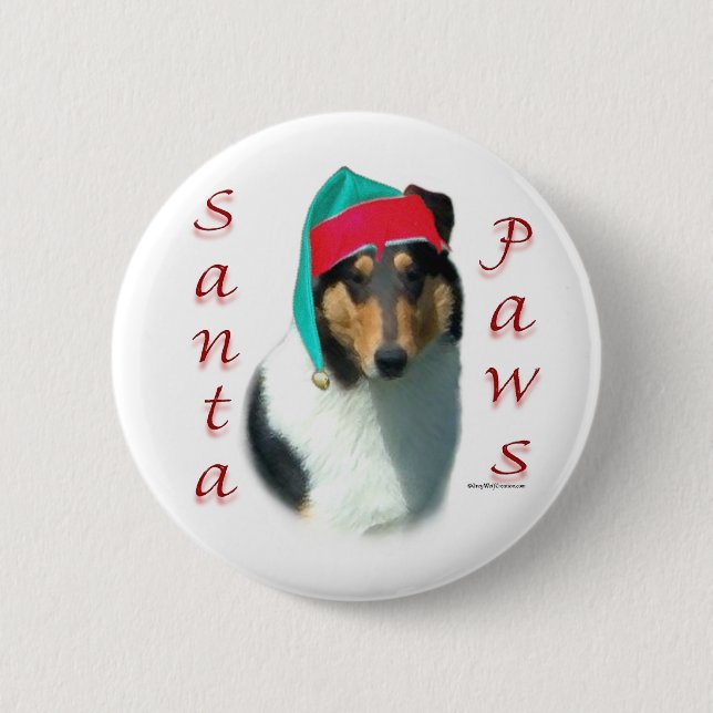 Collie (slät) Santa Tassar Knapp (Framsida)