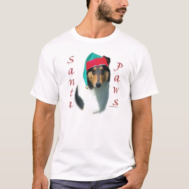 Collie (slät) Santa Tassar Tee (Framsida)