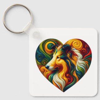 Collie Swirl och ColliesWithoutBorders Nyckelring