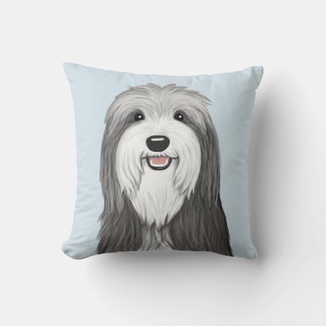 Collie Tecknad hund Kudde (Framsida)