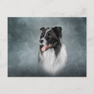Collie teckning Hund aveln Gräns Vykort