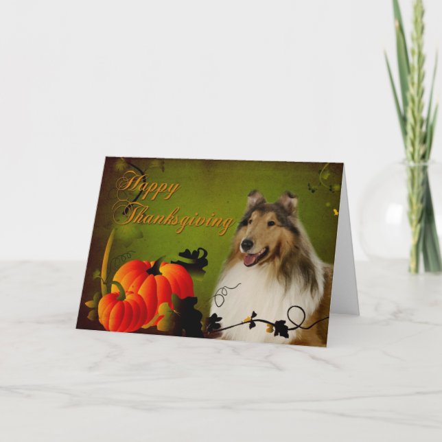 Collie Thanksgiving Card Helgkort (Framsida)
