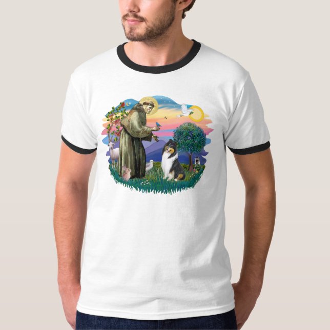 Collie (trefärgad) tee shirt (Framsida)