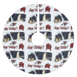 Collie Tri Färg jul Julgransmatta Borstad Polyester