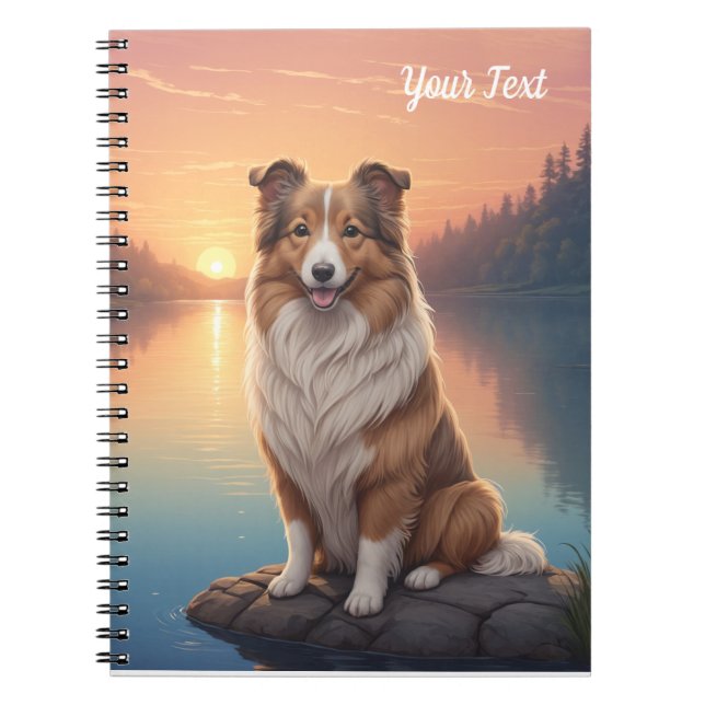 Collie vid sjö anteckningsbok (Framsidan)