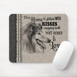 Collie vintage porträtt musmatta