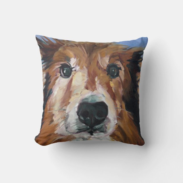 Colliehundporträtt kudder kudde (Framsida)