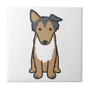 Colliehundtecknad Kakelplatta
