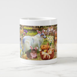 Collies and kittens celebrating as Easter Bunnies Jumbo Mugg