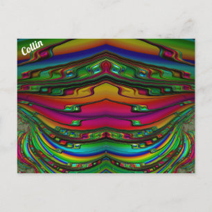 COLLIN ~ 3D Fractal Design Mönster ~ Multifärgad Vykort