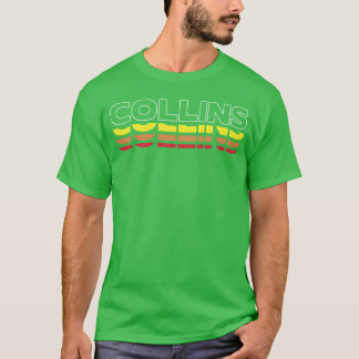 Collins Förnamn Rolig Vintage Solnedgång Collins f T Shirt