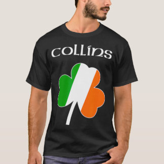 Collins Irish Last Name Gift Ireland Flag T Shirt