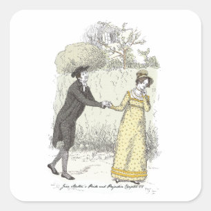 Collins Miss Lucas Jane Australien Pride&Prejudice Fyrkantigt Klistermärke