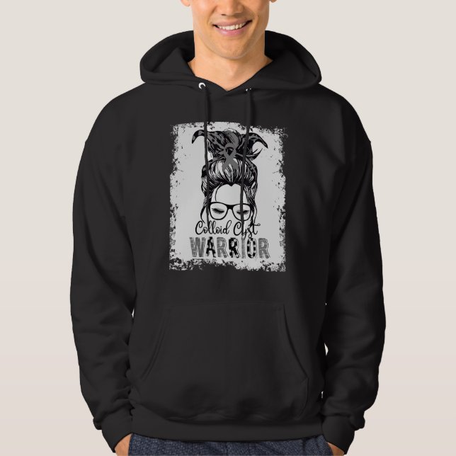 Colloid Cyst Awareness Warrior Ribbon Awareness Hoodie (Framsida)