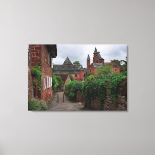 Collonges-la-Rouge den röda bykanvastrycket Canvastryck