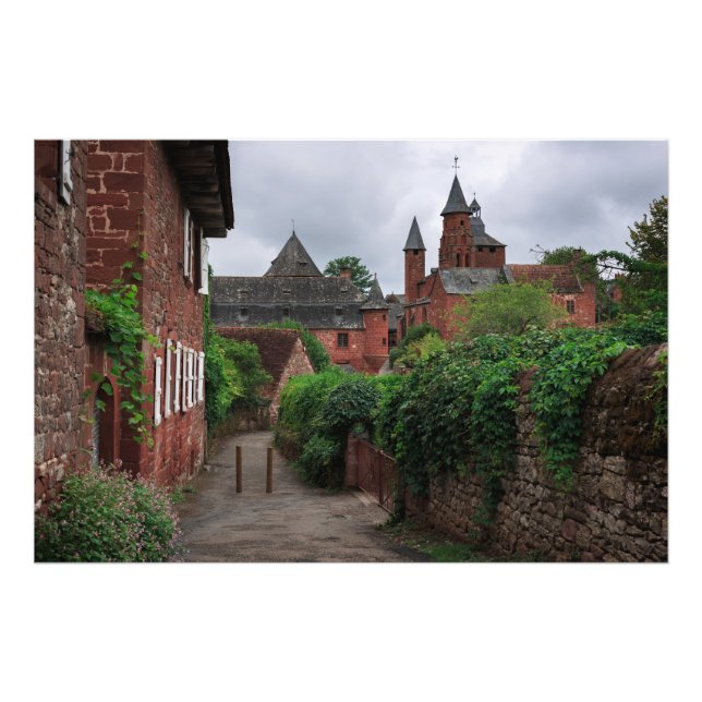 Collonges-la-Rouge, fotografi av den röda byn (Framsidan)
