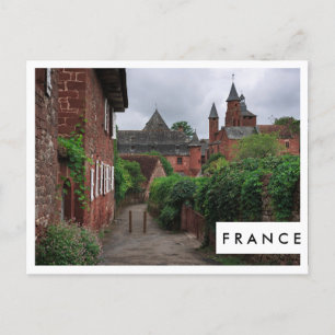 Collonges-la-Rouge, Frankrike white ram vycard Vykort