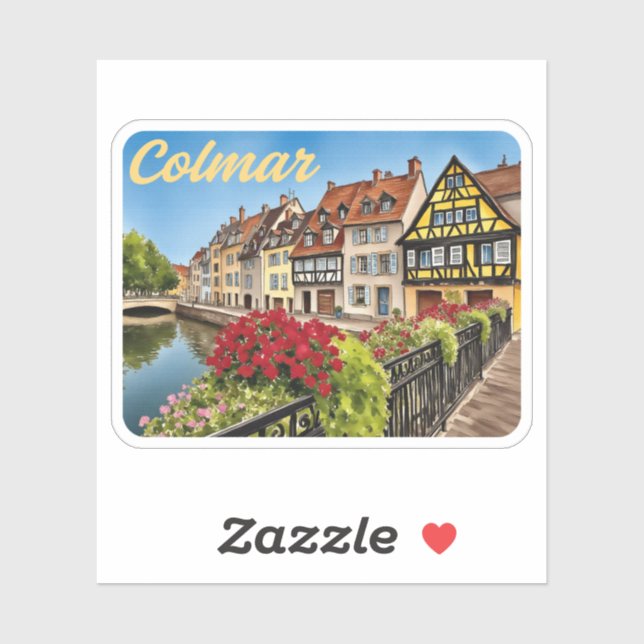 Colmar Frankrike Akvarell Klistermärken (Ark)