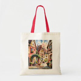 Colmar Frankrike Alsace Akvarell Resa Anpassad Tex Tygkasse