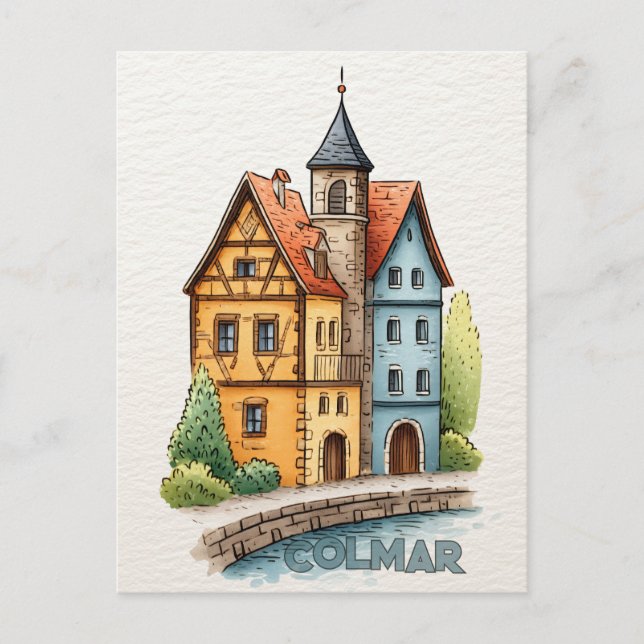 Colmar Frankrike Resa Vykort (Framsida)