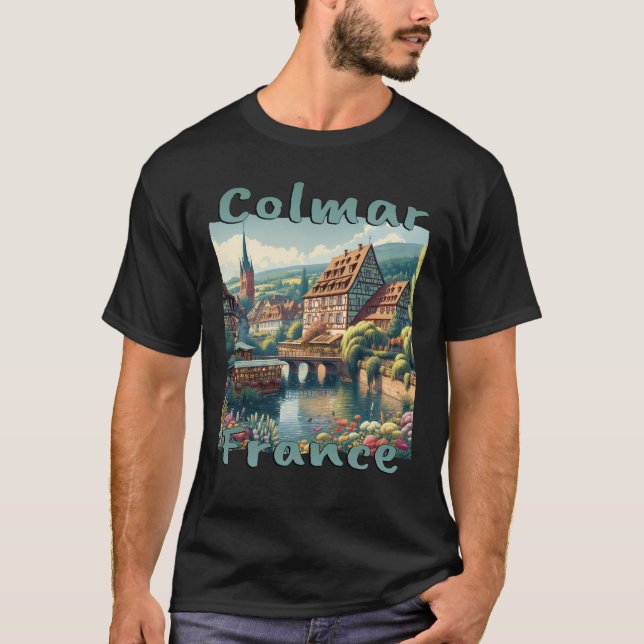 Colmar Grunge-utseende i halvtidformat hus T Shirt (Framsida)